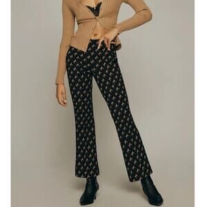 Maeve Black Pants with Tan Motif Boot Cut